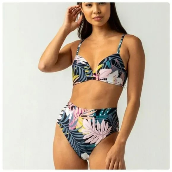 Nwt Rasins Newport Bra Tropical Bikini Top Size Medium Beach Summer - Picture 1 of 5